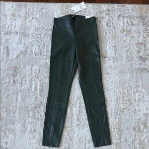 Zara Forest Green Leather Leggings